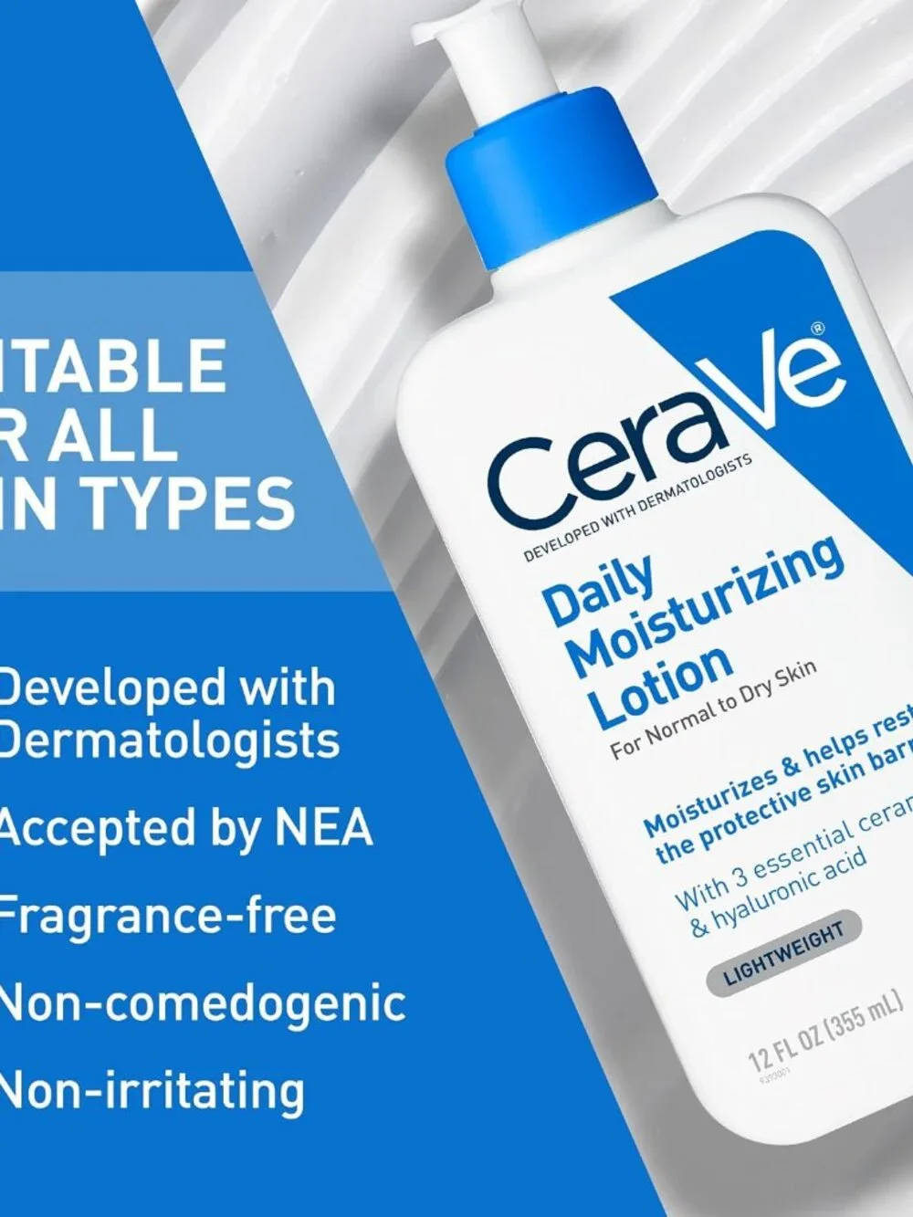 CeraVe Daily Moisturizing Lotion, Face and Body Lotion, Skin care, 12oz